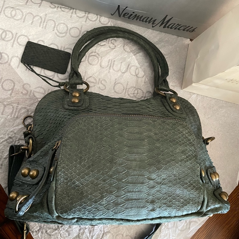 $1,595 Linea Pelle Italian Croc Handbag - Picture 9 of 9
